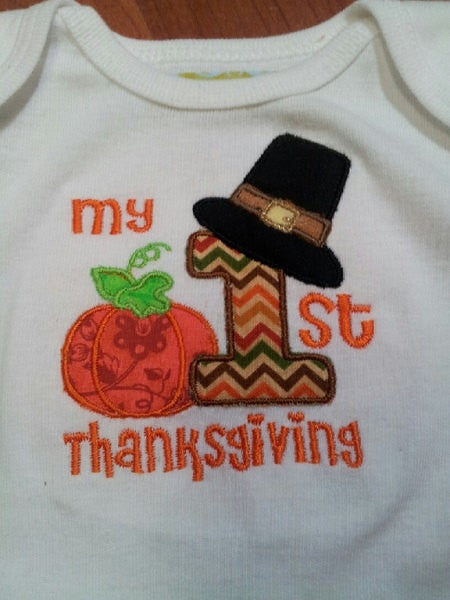 My first thanksgiving pumkin shirt pilgrim shirt